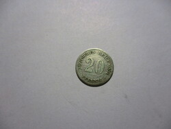 German Empire,(1871-1918)ezüst 20 pfennig 1876 E