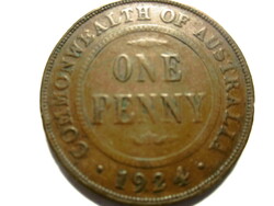 Angol királyi érme: One Penny  1924   Ausztrália