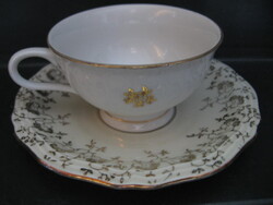 Antik Winterling Röslau arany virágos csésze