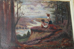 Antik szignált festmény 215