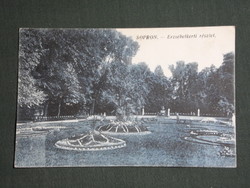 Képeslap,Sopron, Erzsébetkert részlet,Piri Dániel Sopron kiadás,1920-