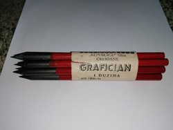 12 db retro "Republica Sibiu" egészében grafittartalmú, kemény piros külső burkolatú ceruza