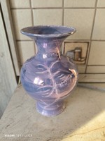 Blue Iridescent Ovoid Ceramic Vase for Sale!