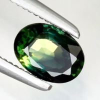 0.6ct ~6x4mm Elbűvölő Zöld Zafír Ékkő, High-End minőség
