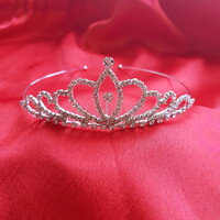 ÚJ, menyasszonyi strasszköves tiara, hajdísz