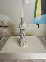 Japán Fehér Porcelán Lótuszvirágos Istennő Figura A107