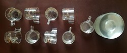 Retro, olasz kávéspoharak, aljakkal ( Borgonovo glass )
