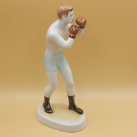 Veress Miklós Hollóházi porcelán  boxoló figura