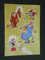 Képeslap,MOKÉP,mozi,Pannónia filmstúdió,Az erdő kapitánya,rajzfilm,grafikai rajzos, 1987