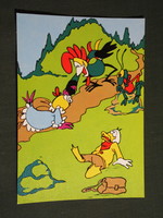Képeslap,MOKÉP,mozi,Pannónia filmstúdió,Kukori és Kotkoda rajzfilm,grafikai rajzos, 1981