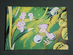 Képeslap,MOKÉP,mozi,Pannónia filmstúdió, Vízipók csodapók rajzfilm részlet, 1981