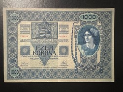 1000 korona 1902. Bélyegzés nélküli! Kék papír! GYÖNYÖRŰ!! aUNC!!