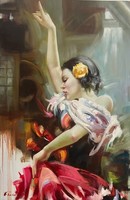 Danseuse au châle - 60x90 cm-Robert FISHER -