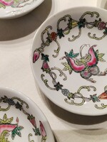Kínai, porcelán tányérkák  - lepkésen / 6db.