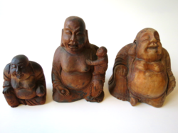 Fa Nevető Buddha szobor 3 db