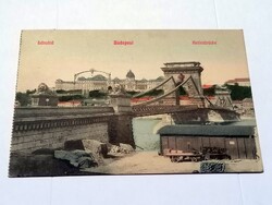Budapest, Lánchíd képeslap 1909.  (1C)