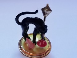 Gazdagságot, szerencsét hozó retró nagyon ritka feketemacska figura