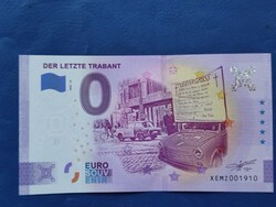 NÉMETORSZÁG 0 EURO 2020 AZ UTOLSÓ TRABANT! RITKA EMLÉK PAPÍRPÉNZ! UNC!