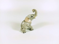 HERENDI, AFRIKAI ELEFÁNT, KÉZZEL FESTETT PORCELÁN FIGURA, HIBÁTLAN ! (H124)