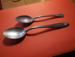 Retro alu kanalak , az ötvenes évekből , 1.  Elzett Művek  20.5 cm ,  2. ún.  3/4 es kanál jelzett 1