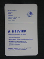 Kártyanaptár, Délviép vízügyi közműépítő vállalat, Kaposvár,1985, (8) Kártyanaptár, Délviép vízügyi közműépítő vállalat, Kaposvár,1985, (8)