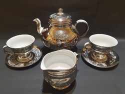 Hollóházi Szász Endre platina teás készlet (hiányos) 20 db készült belőle