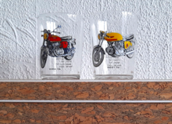 Motoros üveg pohár - Ducati 750, Honda 750 -