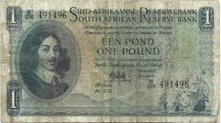 1 font pound 1951.12.20. Dél Afrika Suid Afrikaanse Ritka