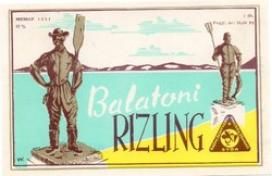 Boros címke: Balatoni Rizling. Győr.