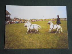 Képeslap,Apajpuszta lovasnapok,csikós látkép,részlet, 1983-