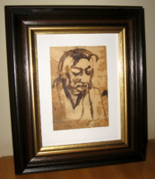 TAVASZI ÁRESÉS ! CSODÁS GARANTÁLTAN EREDETI HOLLÓ LÁSZLÓ  /1887-1976 / PORTRÉ 1937