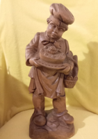"Cukrász/Pék ". Fafaragás, fából faragott figura, szobor.
