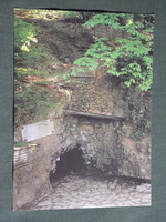 Képeslap,Abaliget,cseppkőbarlang bejárat látkép,részlet, 1990-