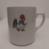 Ritka Zsolnay porcelán mese bögre