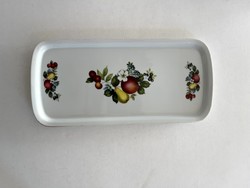 Retro, vintage Alföldi gyümölcsös, gyümölcs mintás porcelán kínáló tál, tálca