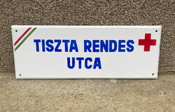 Tiszta rendes utca - zománctábla