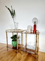 Vintage éjjeliszekrény/polc/asztalka pár, LV 264