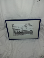 A 9 lyukú híd a Hortobágyon sorszámozott rézkarc   D