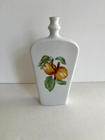 Retro, vintage Alföldi gyümölcsös, gyümölcs mintás porcelán pálinkás palack, butella