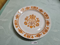 T1908 Alföldi sárga magyaros mintás falitányér 24 cm