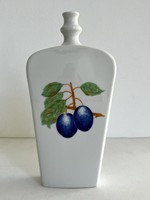 Retro, vintage Alföldi gyümölcsös, gyümölcs mintás porcelán pálinkás palack, butella