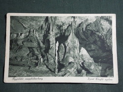 Képeslap,Aggtelek,cseppkőbarlang,Szent László szobra cseppkő látkép,részlet, 1920-