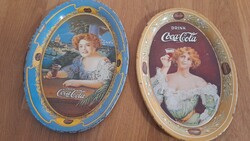 2 db fém coca-colás tálca