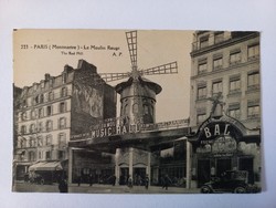 Antik francia képeslap Párizs Moulin Rouge Montmartre 1920
