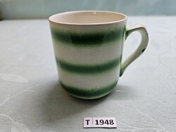 T1948 Gránit zöld csíkos bögre