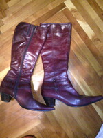 Vintage bőr hosszú szárú olasz csizma