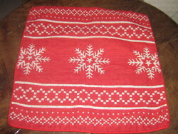 Gyönyörű gépi gobelin szőttes téli hangulatú díszpárna