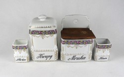 1T960 Jelzett cseh porcelán fűszertartó készlet 4 darab