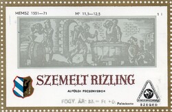 Boros címke: Szemelt rizling, Szeged.