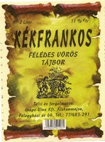 Boros címke: Kékfrankos, Kiskunmajsa.